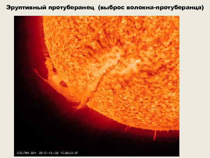 Эруптивный протуберанец (выброс волокна-протуберанца) 