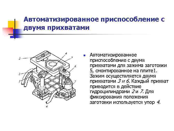 Автоматизированное приспособление с двумя прихватами n Автоматизированное приспособление с двумя прихватами для зажима заготовки