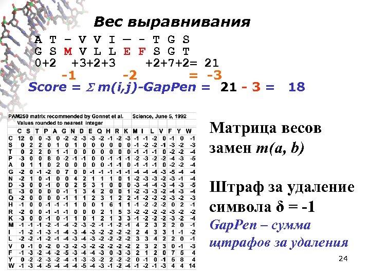 Вес выравнивания A T – V V I — - T G S M