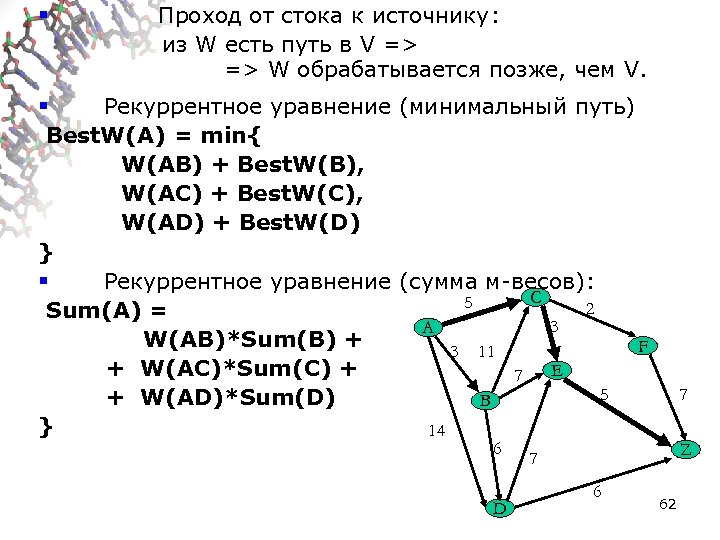 § Проход от стока к источнику: из W есть путь в V => =>