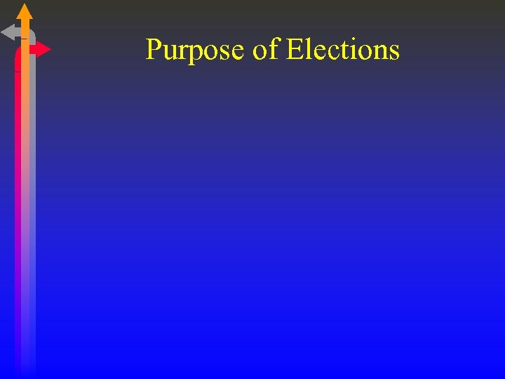 Purpose of Elections 