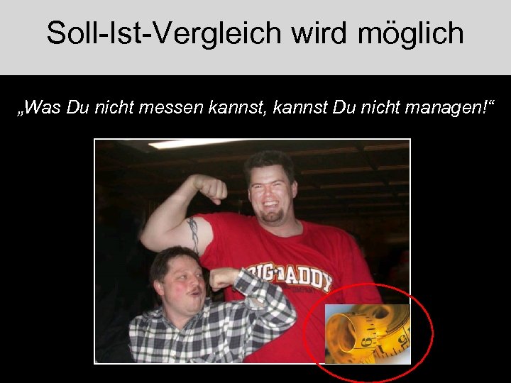 Soll-Ist-Vergleich wird möglich „Was Du nicht messen kannst, kannst Du nicht managen!“ 