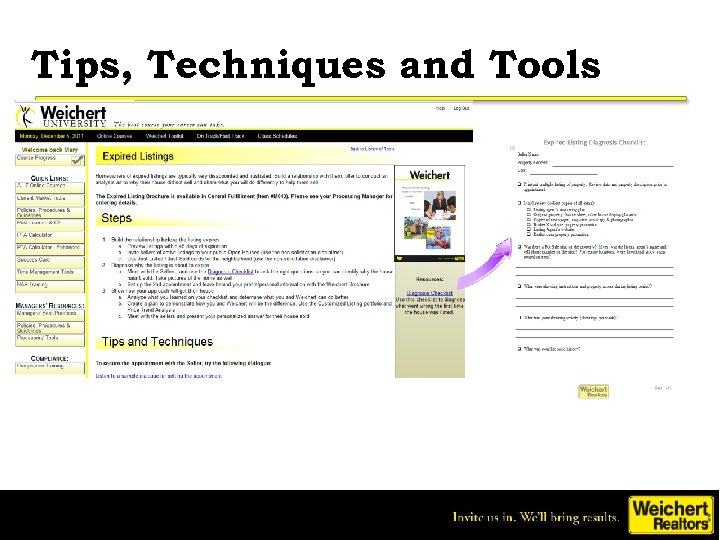 Tips, Techniques and Tools 