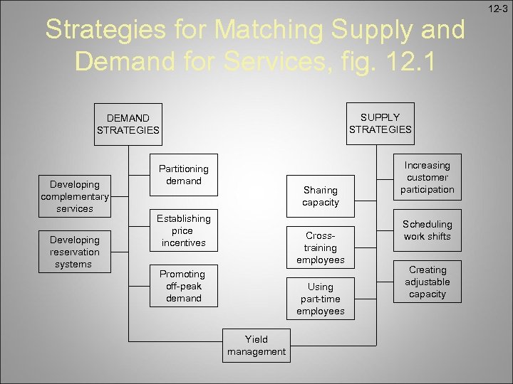 Strategies for Matching Supply and Demand for Services, fig. 12. 1 SUPPLY STRATEGIES DEMAND
