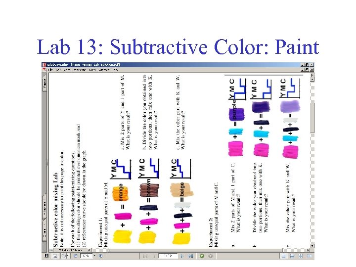 Lab 13: Subtractive Color: Paint 