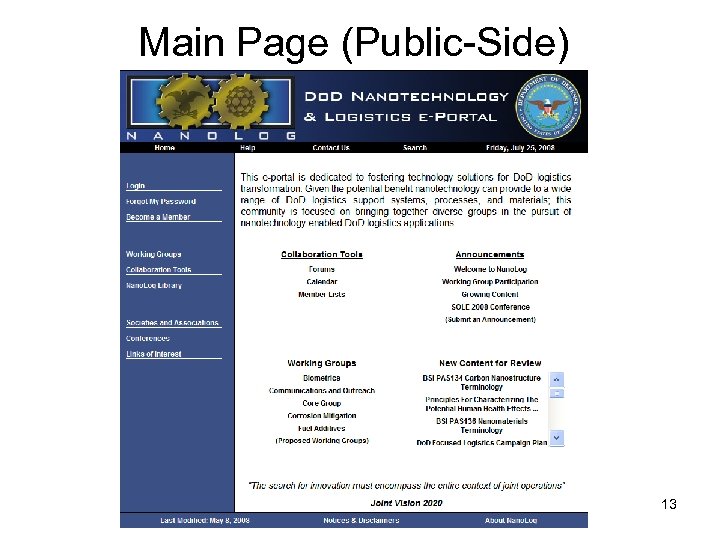 Main Page (Public-Side) 13 