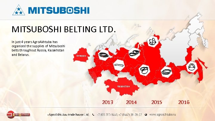 MITSUBOSHI BELTING LTD. In just 4 years Agro. Akhtuba has organized the supplies of