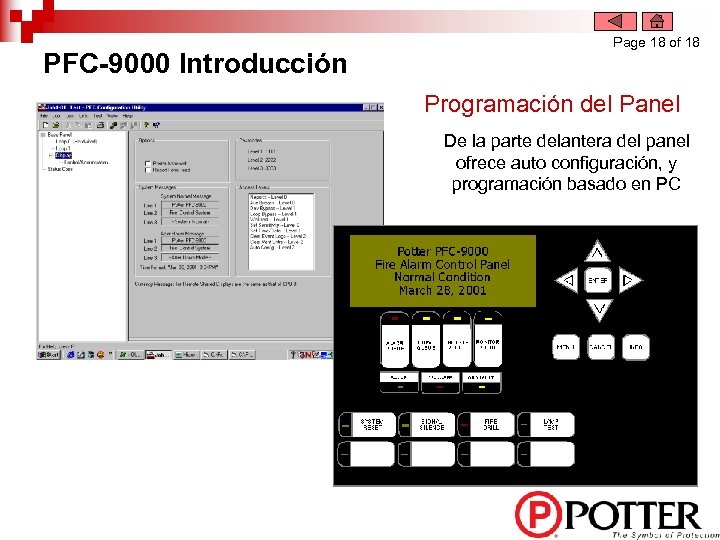 PFC-9000 Introducción Page 18 of 18 Programación del Panel De la parte delantera del