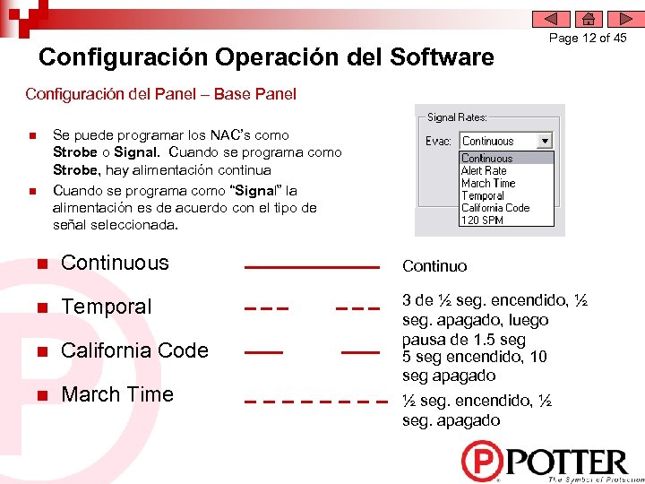 Configuración Operación del Software Page 12 of 45 Configuración del Panel – Base Panel