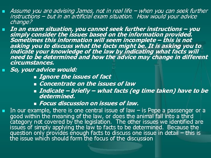 n n Assume you are advising James, not in real life – when you