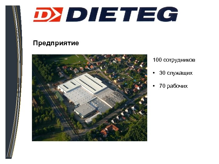 Предприятие 100 сотрудников • 30 служащих • 70 рабочих 