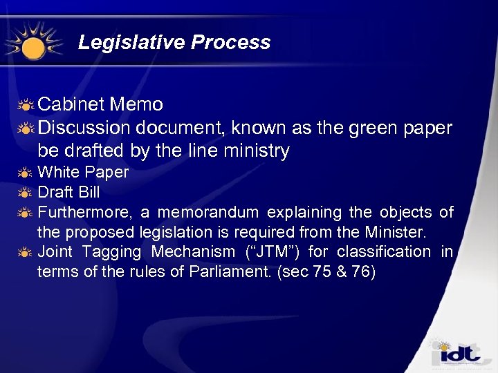 Legislative Process Cabinet Memo Discussion document, known as the green paper be drafted by