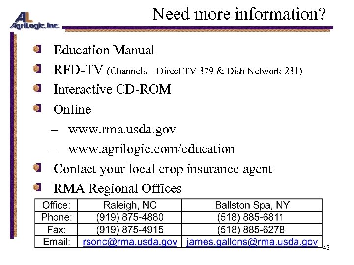 Need more information? Education Manual RFD-TV (Channels – Direct TV 379 & Dish Network