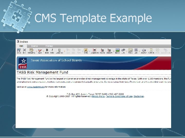 CMS Template Example 