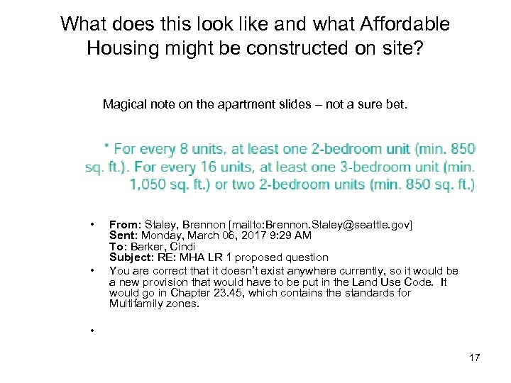 What does this look like and what Affordable Housing might be constructed on site?
