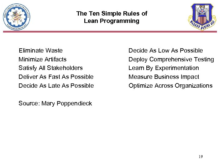 The Ten Simple Rules of Lean Programming Eliminate Waste Minimize Artifacts Satisfy All Stakeholders