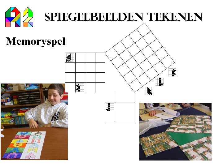Spiegelbeelden tekenen Memoryspel 