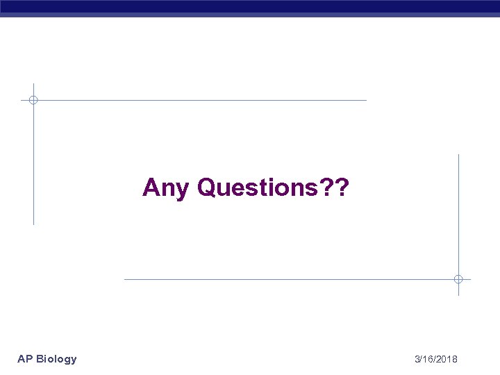 Any Questions? ? AP Biology 3/16/2018 