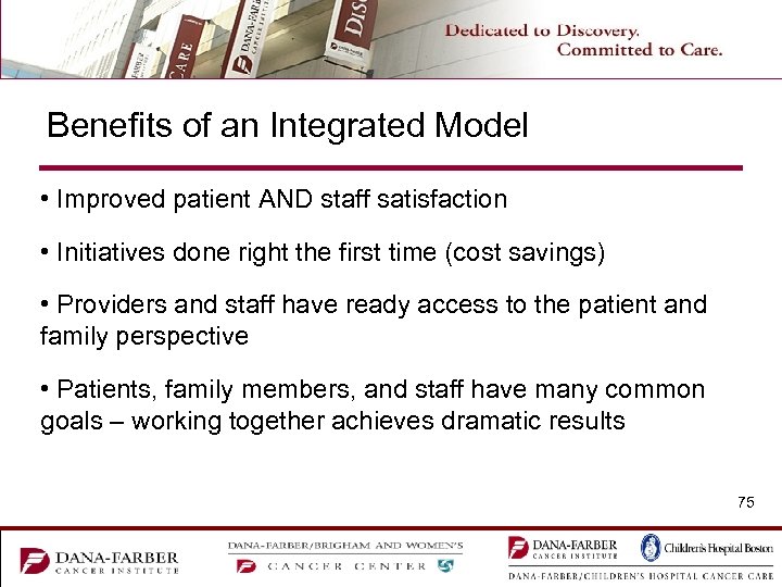 Benefits of an Integrated Model • Improved patient AND staff satisfaction • Initiatives done