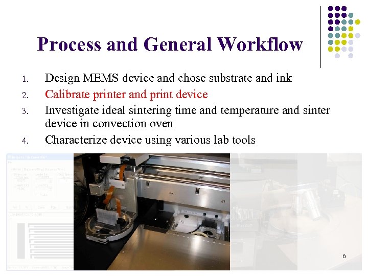 Process and General Workflow 1. 2. 3. 4. Design MEMS device and chose substrate