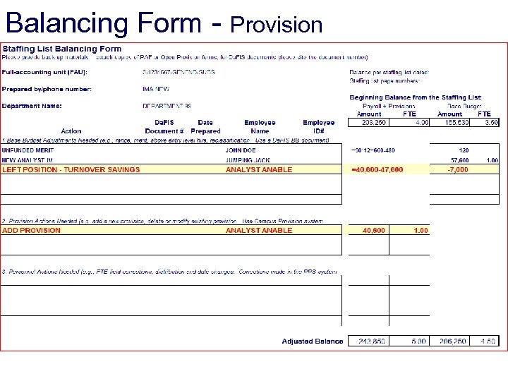 Balancing Form - Provision 