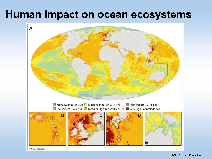 Human impact on ocean ecosystems © 2011 Pearson Education, Inc. 