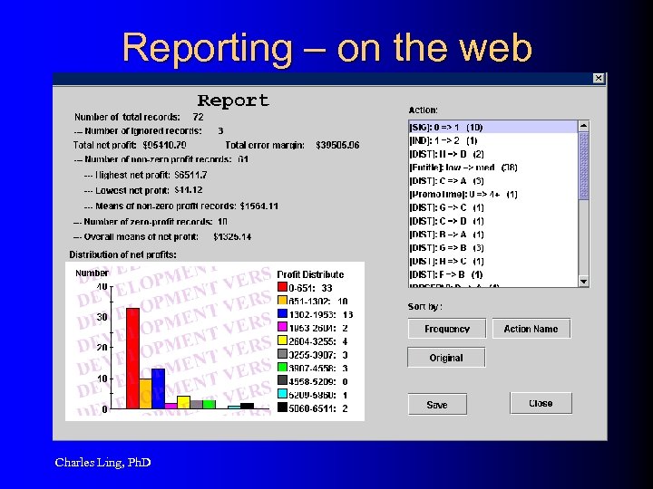 Reporting – on the web Charles Ling, Ph. D 
