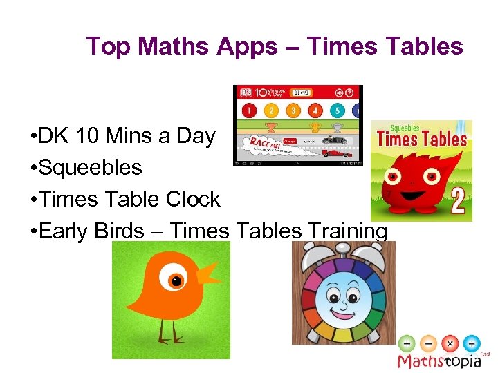 Top Maths Apps – Times Tables • DK 10 Mins a Day • Squeebles