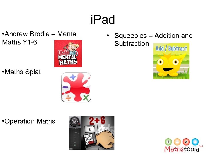 i. Pad • Andrew Brodie – Mental Maths Y 1 -6 • Maths Splat
