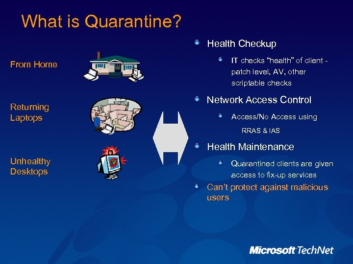 What is Quarantine? Health Checkup From Home Returning Laptops IT checks “health” of client