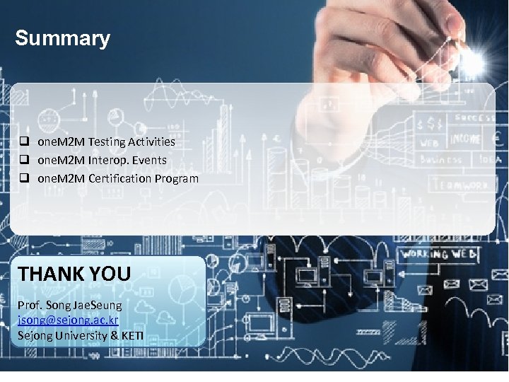 Summary q one. M 2 M Testing Activities q one. M 2 M Interop.
