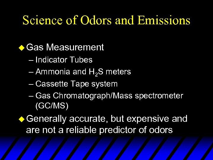 Science of Odors and Emissions u Gas Measurement – Indicator Tubes – Ammonia and
