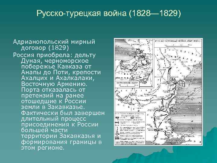 Русско турецкая война 1828 1829 гг карта