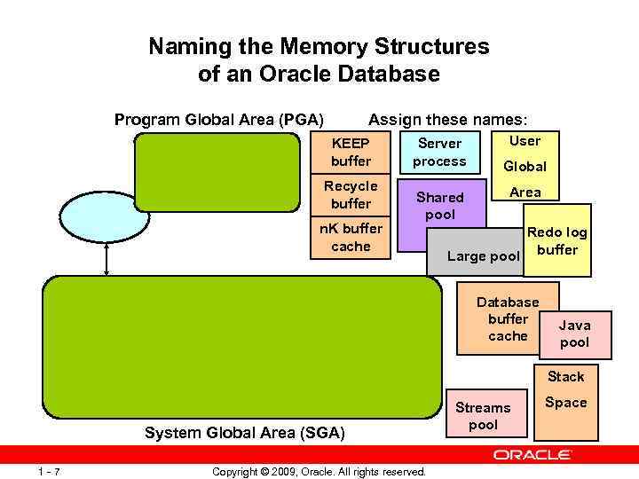 Naming the Memory Structures of an Oracle Database Program Global Area (PGA) Assign these