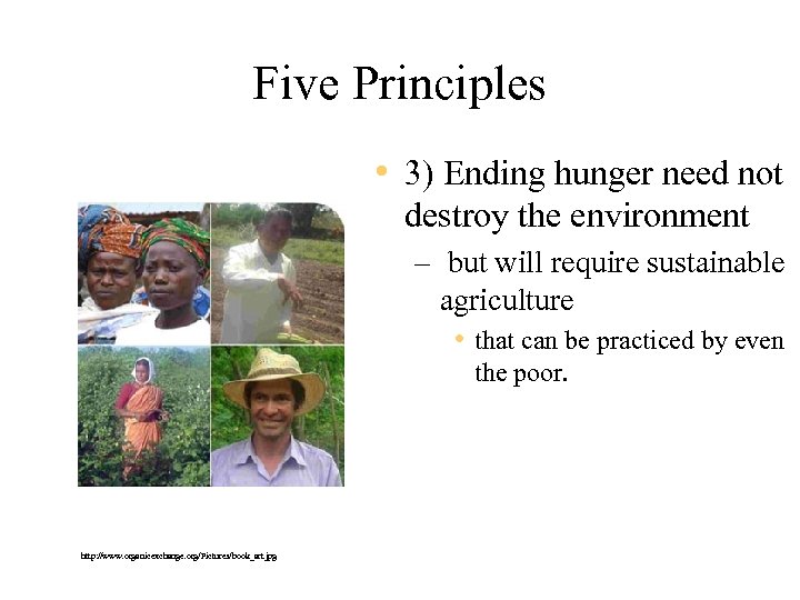 Five Principles • 3) Ending hunger need not destroy the environment – but will