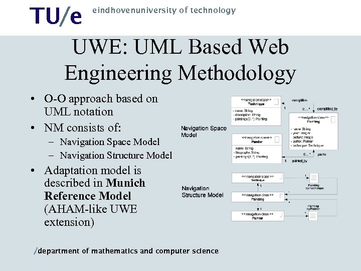 TU/e UWE: UML Based Web Engineering Methodology eindhovenuniversity of technology • O-O approach based