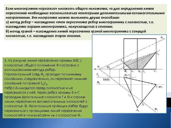 Плоскость е пересекает призму показанную на рисунке по