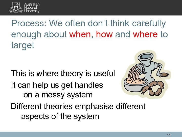 Process: We often don’t think carefully enough about when, how and where to target