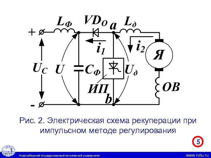 Рис. 2. Электрическая схема рекуперации при импульсном методе регулирования 5 Новосибирский государственный технический университет