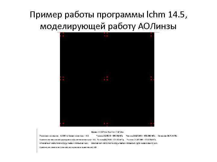 Пример работы программы lchm 14. 5, моделирующей работу АОЛинзы 