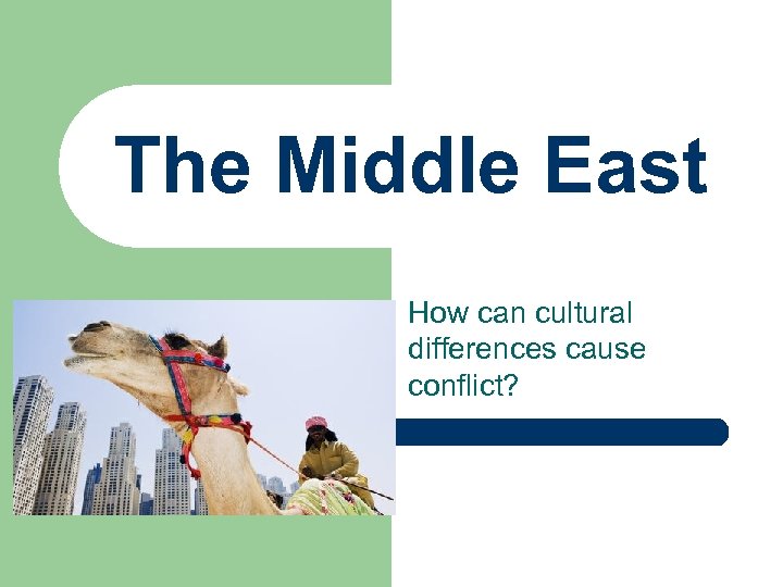 The Middle East How can cultural differences cause conflict? 