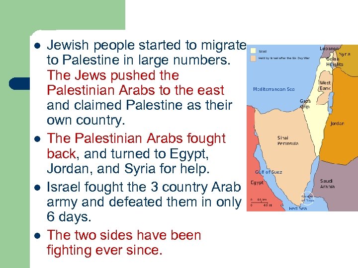 l l Jewish people started to migrate to Palestine in large numbers. The Jews