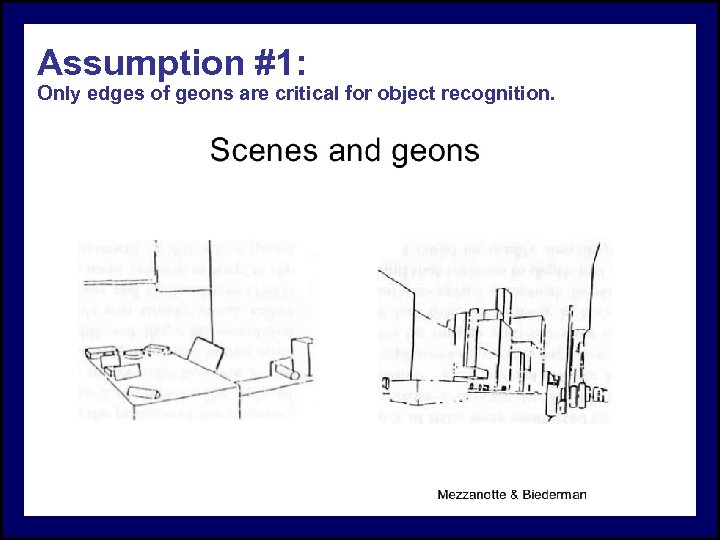 Assumption #1: Only edges of geons are critical for object recognition. 