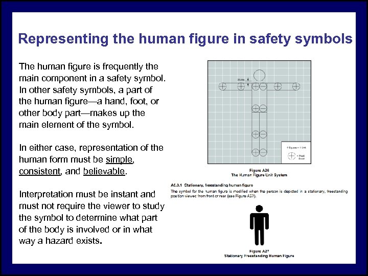 Representing the human figure in safety symbols The human figure is frequently the main