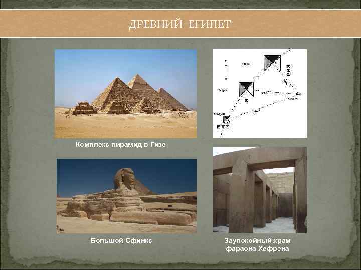 ДРЕВНИЙ ЕГИПЕТ Комплекс пирамид в Гизе Большой Сфинкс Заупокойный храм фараона Хефрена 