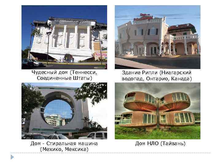 Чудесный дом (Теннесси, Соединенные Штаты) Дом - Стиральная машина (Мехико, Мексика) Здание Рипли (Ниагарский