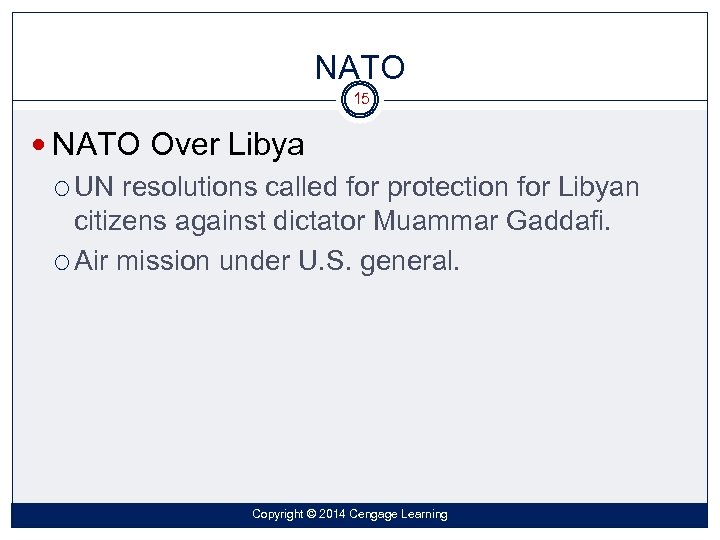 NATO 15 NATO Over Libya UN resolutions called for protection for Libyan citizens against