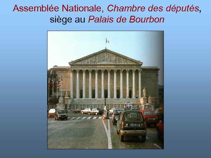 Assemblée Nationale, Chambre des députés, siège au Palais de Bourbon 