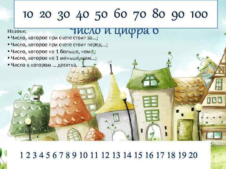 10 20 30 40 50 60 70 80 90 100 Число и цифра 6