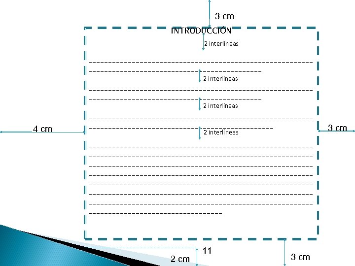 3 cm INTRODUCCIÓN 2 interlíneas _________________________________________________________ 2 interlíneas 4 cm _____________________________ 2 interlíneas _________________________________________________________